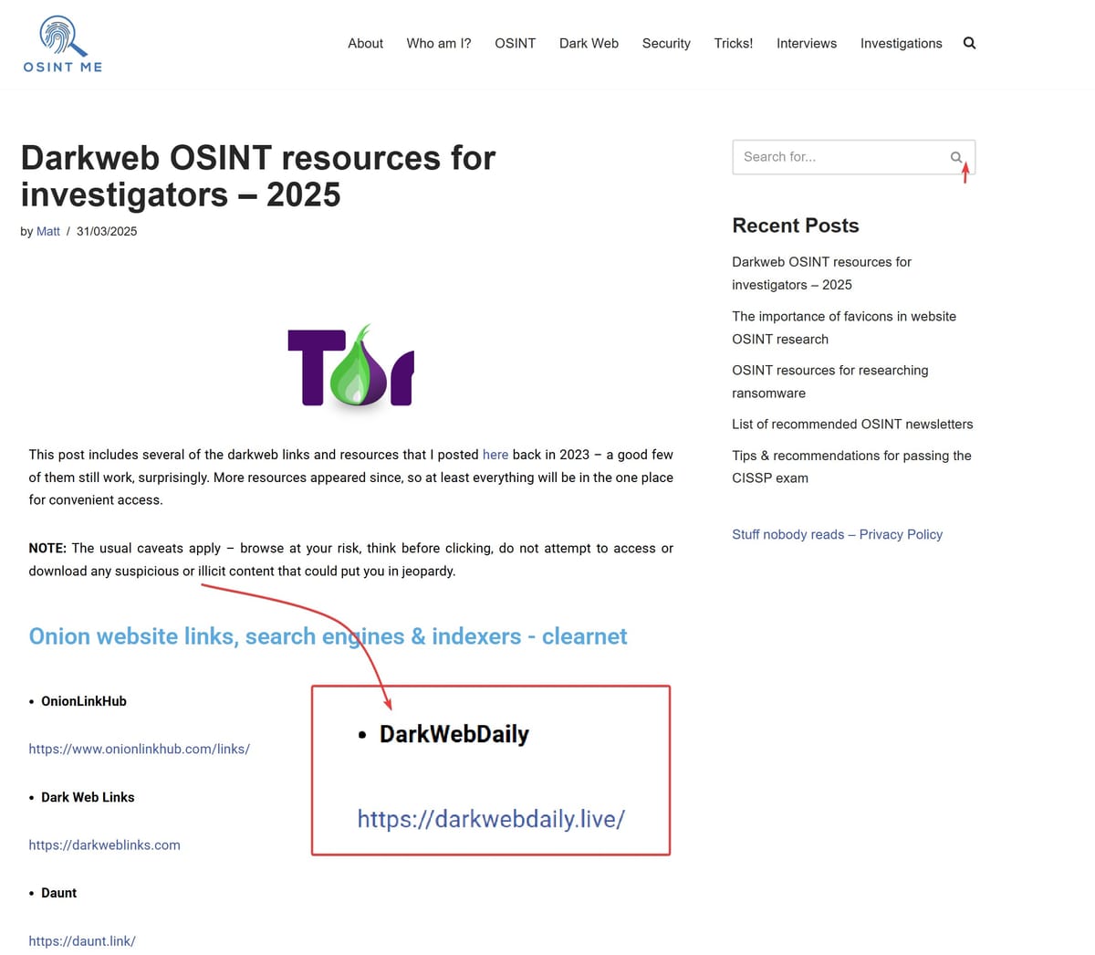 DarkWebDaily.Live Featured on OSINTME: A Notable Recognition