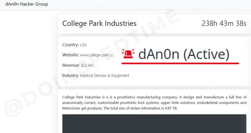🚨 Data Breach Report: College Park Industries