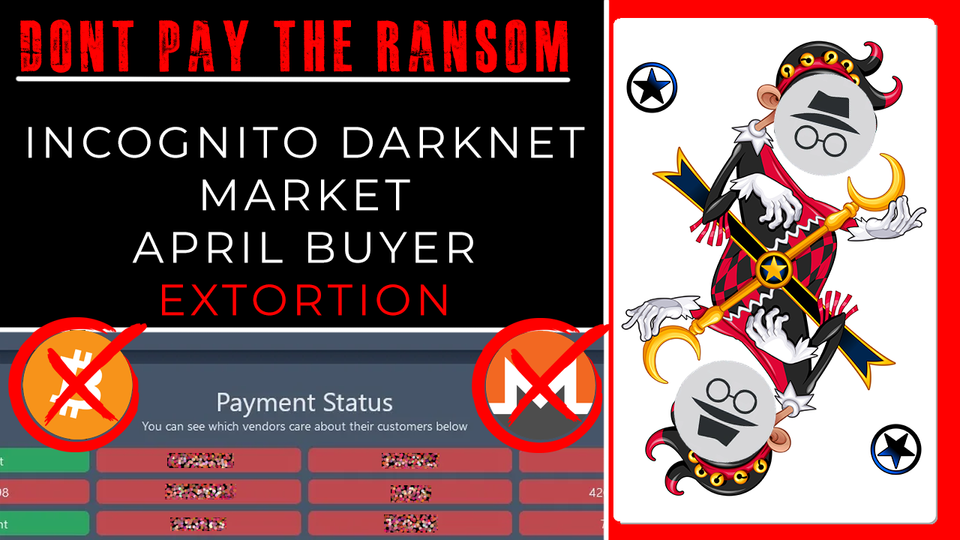DONT PAY THE RANSOM - Incognito April Buyer Extortion Imminent?